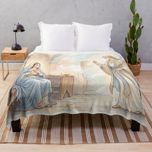 Item preview, The Annunciation Biblical Watercolor Art Piece designed and sold by RRRShop.