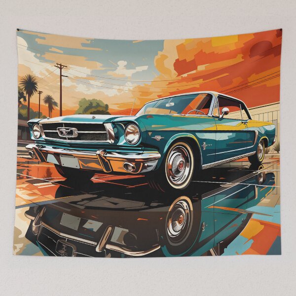 Item preview, Retro Mustang Pop Art – Classic American Muscle Car Wall Art designed and sold by LoveNurseries.