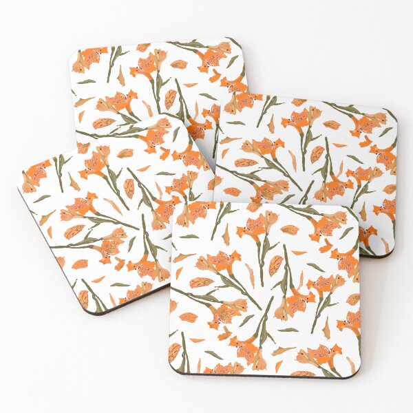 Item preview, Orange and Green Alstroemeria Botanical Flower Hand-Drawn Illustration designed and sold by altastudio.