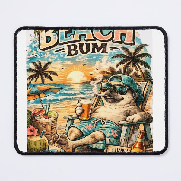 Item preview, Beach Bum Pug – Livin’ My Best Life Funny Beach Dog Vacation Shirt designed and sold by Diesel outlaw .
