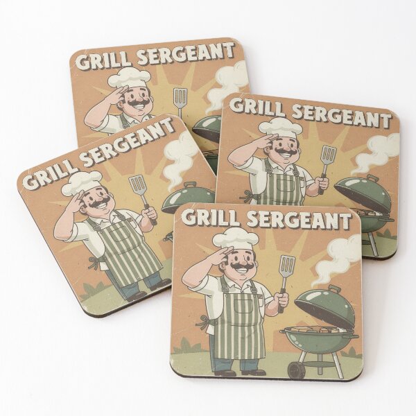 Item preview, Grill Sergeant Funny BBQ Dad Retro Poster designed and sold by PictorialWhimsy.