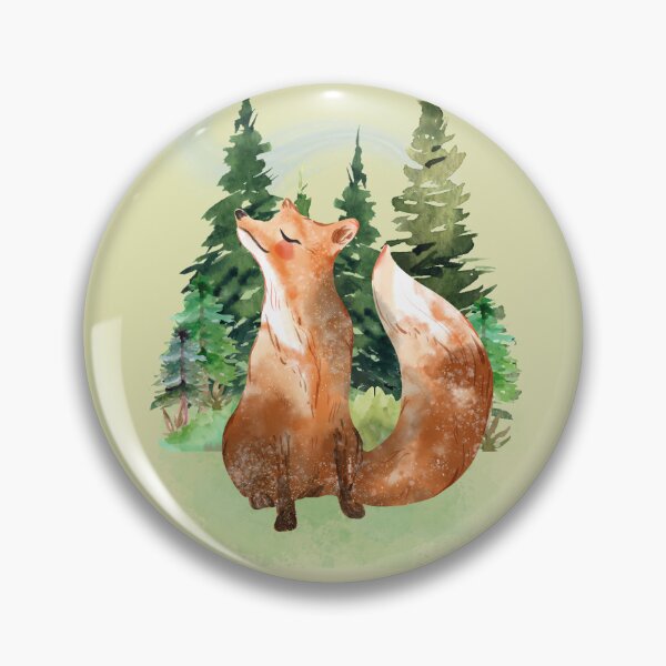 Item preview, Pine Forest Fox Cozy Watercolor Illustration designed and sold by Whimsical Wayfarer.