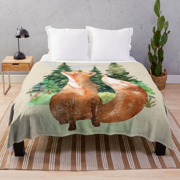 Item preview, Pine Forest Fox Cozy Watercolor Illustration designed and sold by Whimsical Wayfarer.