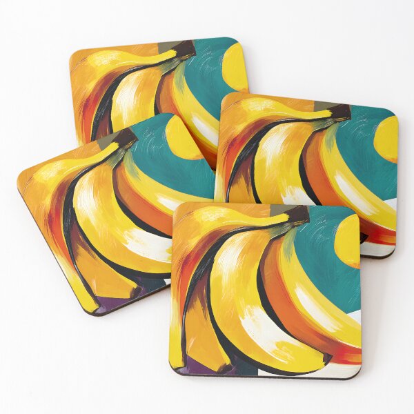 Item preview, Tropical Rhythm in Motion - Bananas Alive with Dynamic Brushstrokes and Vibrant Geometric Color designed and sold by OlfactoART Studio.