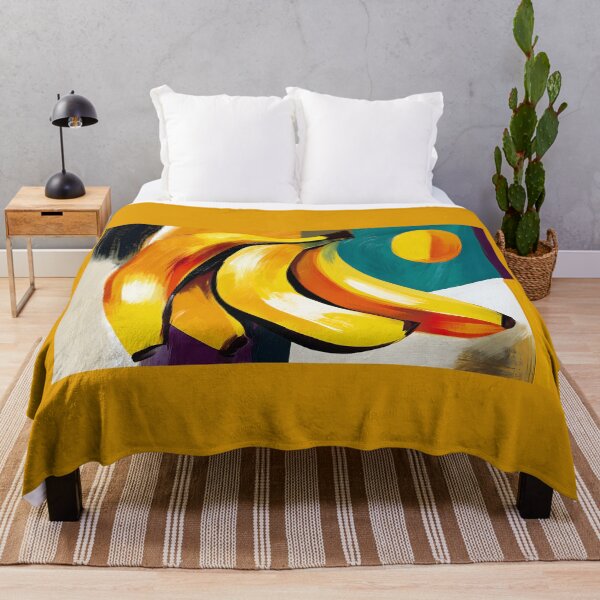 Item preview, Tropical Rhythm in Motion - Bananas Alive with Dynamic Brushstrokes and Vibrant Geometric Color designed and sold by OlfactoART Studio.