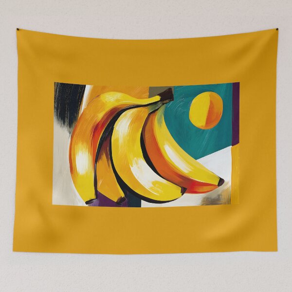 Item preview, Tropical Rhythm in Motion - Bananas Alive with Dynamic Brushstrokes and Vibrant Geometric Color designed and sold by OlfactoART Studio.
