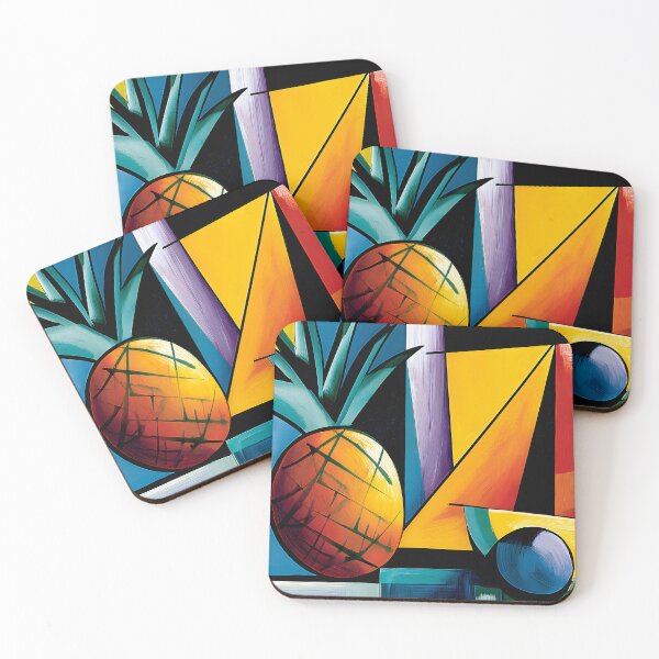 Item preview, Pineapple Geometry in Full Color - Tropical Abstraction Shaped by Bold Lines and Vibrant Energy designed and sold by OlfactoART Studio.