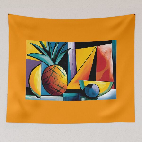 Item preview, Pineapple Geometry in Full Color - Tropical Abstraction Shaped by Bold Lines and Vibrant Energy designed and sold by OlfactoART Studio.