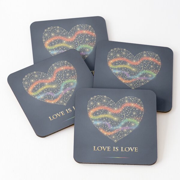 Item preview, Love is Love Celestial Rainbow Heart Pride Art designed and sold by PictorialWhimsy.