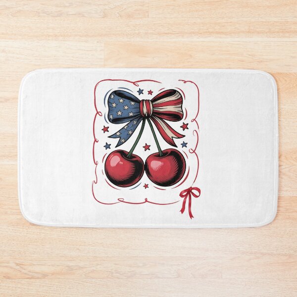 Item preview, Patriotic Cherry Bow American Flag Art designed and sold by ShopVelona.