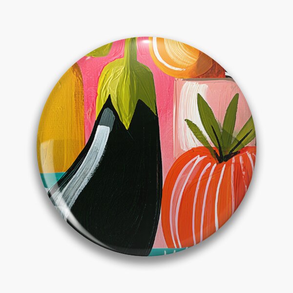 Item preview, Harvest Palette of Color - Tomatoes Eggplant and Garden Treasures in a Bold Modern Still Life designed and sold by OlfactoART Studio.
