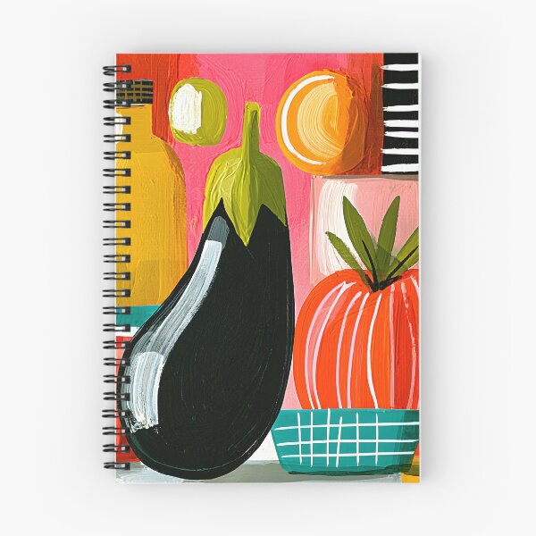Item preview, Harvest Palette of Color - Tomatoes Eggplant and Garden Treasures in a Bold Modern Still Life designed and sold by OlfactoART Studio.