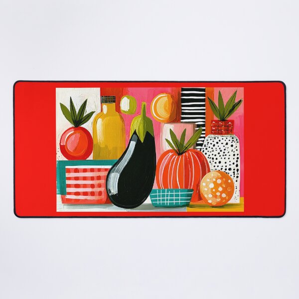 Item preview, Harvest Palette of Color - Tomatoes Eggplant and Garden Treasures in a Bold Modern Still Life designed and sold by OlfactoART Studio.