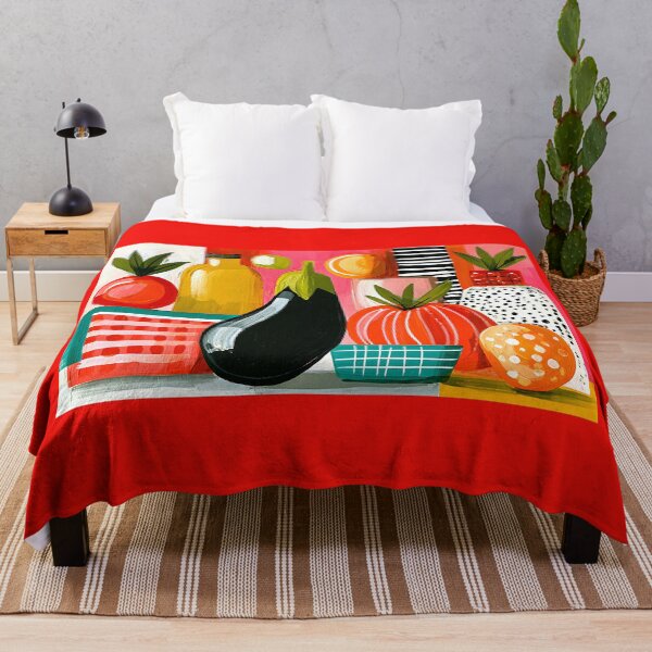Item preview, Harvest Palette of Color - Tomatoes Eggplant and Garden Treasures in a Bold Modern Still Life designed and sold by OlfactoART Studio.