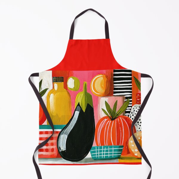 Item preview, Harvest Palette of Color - Tomatoes Eggplant and Garden Treasures in a Bold Modern Still Life designed and sold by OlfactoART Studio.