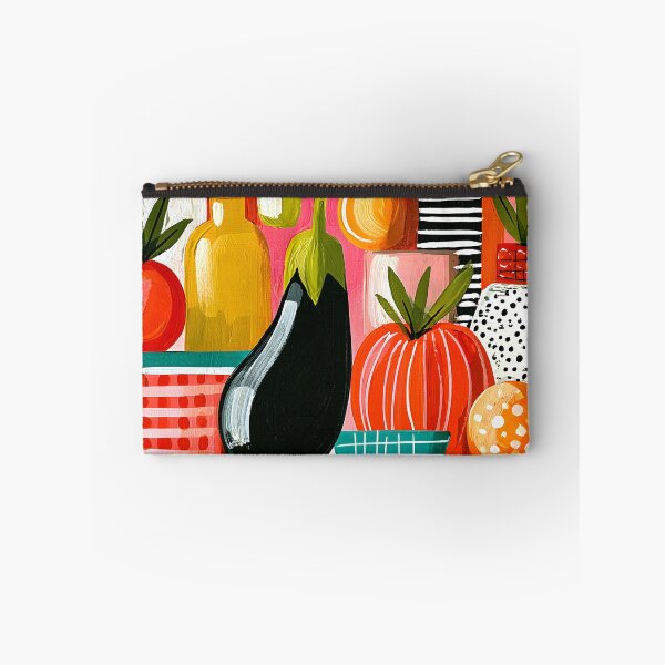 Item preview, Harvest Palette of Color - Tomatoes Eggplant and Garden Treasures in a Bold Modern Still Life designed and sold by OlfactoART Studio.