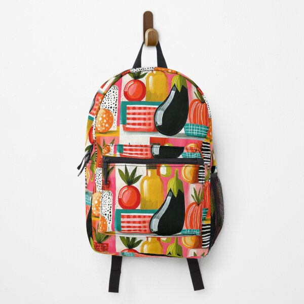 Item preview, Harvest Palette of Color - Tomatoes Eggplant and Garden Treasures in a Bold Modern Still Life designed and sold by OlfactoART Studio.