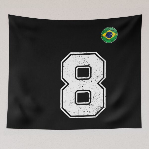 Item preview, Number 8 Brazil Futbol Football Brazilian soccer Flag Jersey designed and sold by RoyesButler.