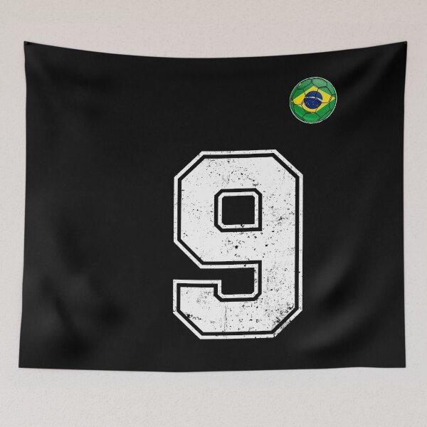 Item preview, Number 9 Brazil Futbol Football Brazilian soccer Flag Jersey designed and sold by RoyesButler.