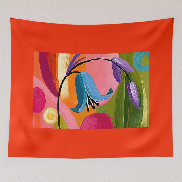 Item preview, Bluebell Among Swirling Horizons - A Vibrant Floral Celebration of Color Motion and Light designed and sold by OlfactoART Studio.
