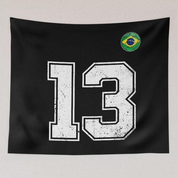 Item preview, Number 13 Brazil Futbol Football Brazilian soccer Flag Jersey designed and sold by RoyesButler.