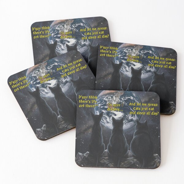 Item preview, Cats Wonder About Earth – Space Cat Meme Art designed and sold by Contrast-Factory.