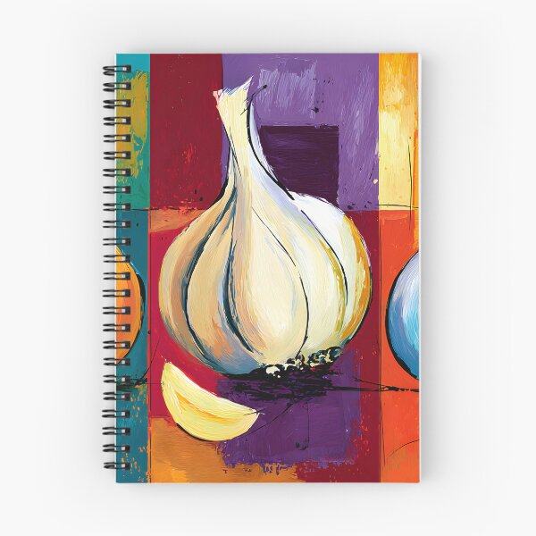 Item preview, Garlic Trio in Living Color - Three Botanical Studies Framed by Bold Geometric Expression designed and sold by OlfactoART Studio.