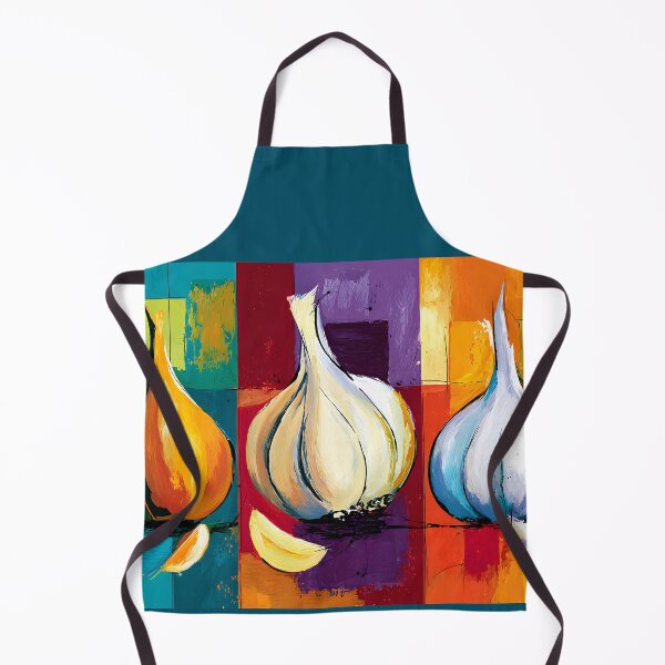 Item preview, Garlic Trio in Living Color - Three Botanical Studies Framed by Bold Geometric Expression designed and sold by OlfactoART Studio.
