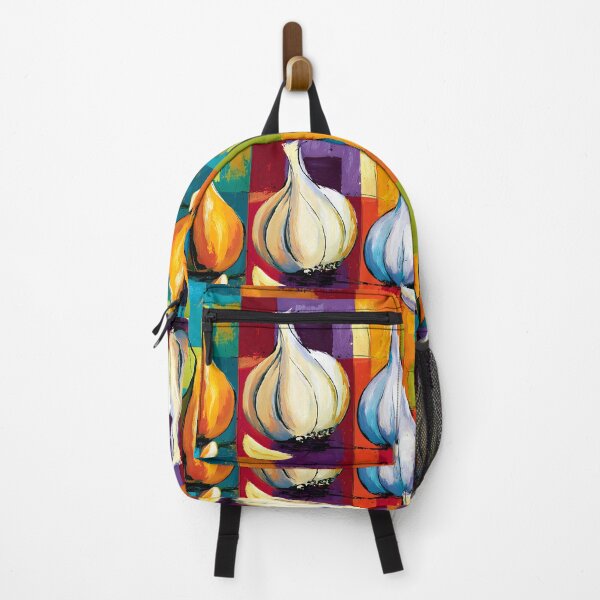 Item preview, Garlic Trio in Living Color - Three Botanical Studies Framed by Bold Geometric Expression designed and sold by OlfactoART Studio.