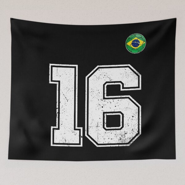 Item preview, Number 16 Brazil Futbol Football Brazilian soccer Flag Jersey designed and sold by RoyesButler.