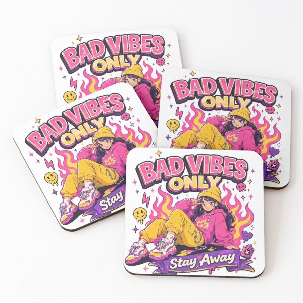 Item preview, Edgy Anime Girl Bad Vibes Only Streetwear designed and sold by Ahmedsyde.