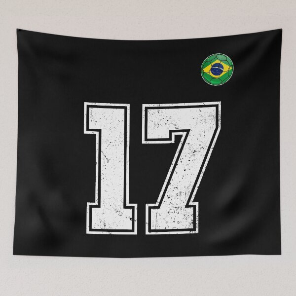 Item preview, Number 17 Brazil Futbol Football Brazilian soccer Flag Jersey designed and sold by RoyesButler.