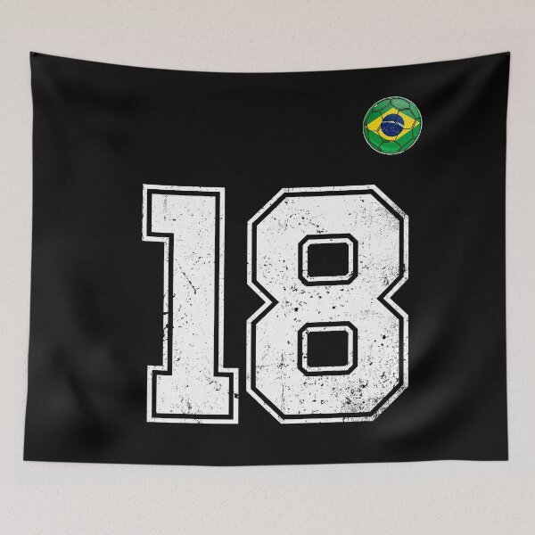Item preview, Number 18 Brazil Futbol Football Brazilian soccer Flag Jersey designed and sold by RoyesButler.