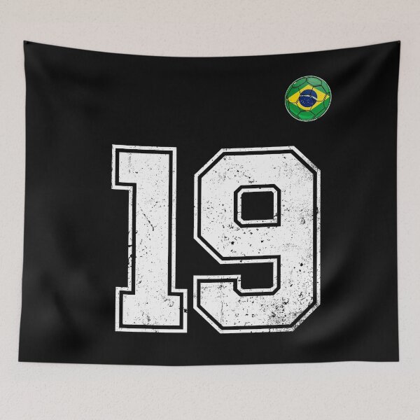 Item preview, Number 19 Brazil Futbol Football Brazilian soccer Flag Jersey designed and sold by RoyesButler.