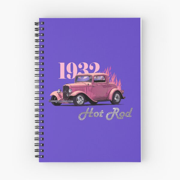 Item preview, Vintage 1932 Pink Hotrod, Flames, Car Art for Women designed and sold by classic car craze.