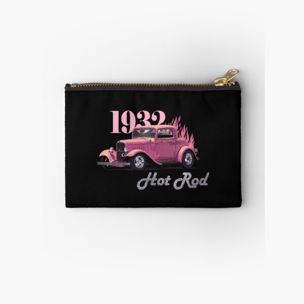 Item preview, Vintage 1932 Pink Hotrod, Flames, Car Art for Women designed and sold by classic car craze.