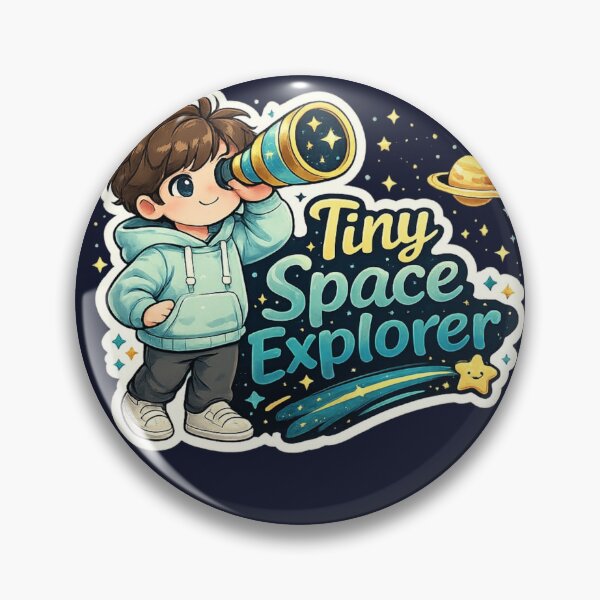 Item preview, Tiny Space Explorer Cute Kids Sticker | Space Lover Cartoon Design designed and sold by Digital_products_0111.