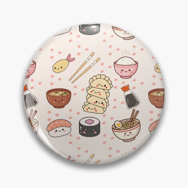 Item preview, Kawaii Japanese Food Pattern – Adorable Sushi, Ramen & Dumplings Print designed and sold by Cheonsa.