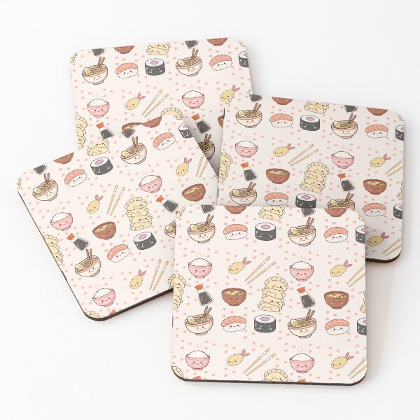 Item preview, Kawaii Japanese Food Pattern – Adorable Sushi, Ramen & Dumplings Print designed and sold by Cheonsa.