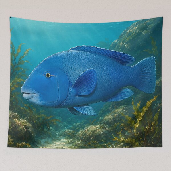 Item preview, Eastern Blue Groper in Kelp Reef designed and sold by Pixel Junkies Studio.