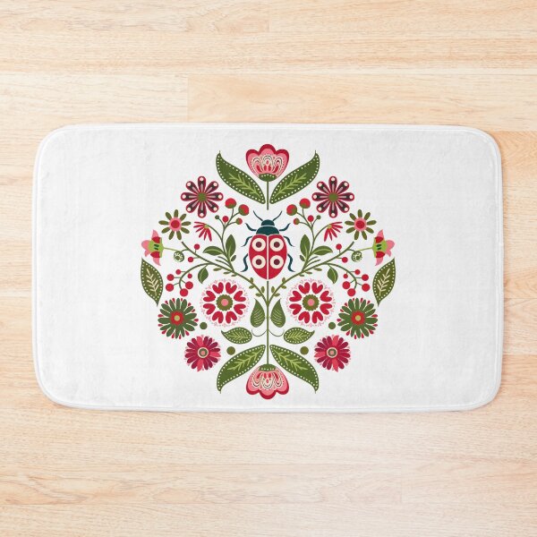 Item preview, Scandinavian Folk Art, Ladybug With Flowers designed and sold by xiao xuans.