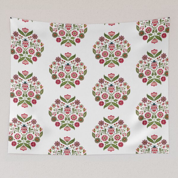 Item preview, Scandinavian Folk Art, Ladybug With Flowers designed and sold by xiao xuans.