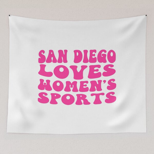 Item preview, San Diego Loves Women's Sports Groovy Hot Pink designed and sold by coffeepolicy.