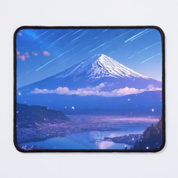 Item preview, Anime Shooting Stars Over Mount Fuji and Night Sakura designed and sold by vekotpu.