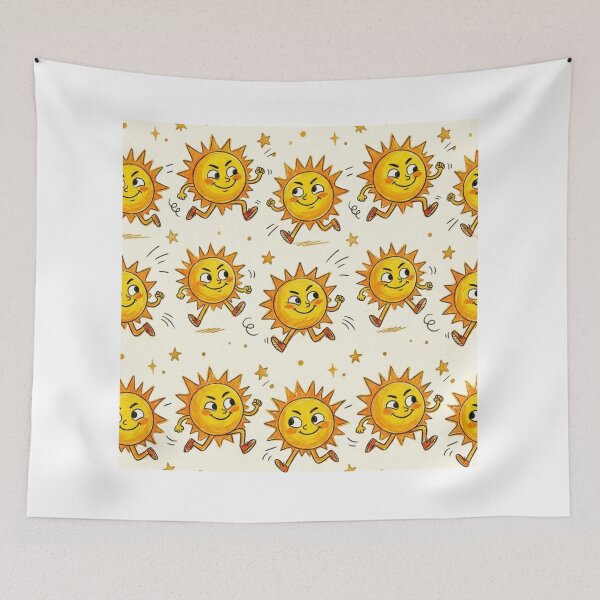 Item preview, Vintage Retro Rushing Sun Cartoon Pattern Design designed and sold by TaiwanMemory.
