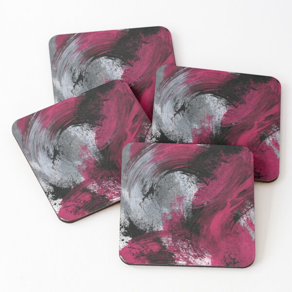 Item preview, Vibrant Magenta Black Abstract Swirl - Textured Red Palette No.2 designed and sold by SlowRegardArt.