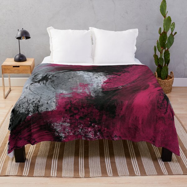 Item preview, Vibrant Magenta Black Abstract Swirl - Textured Red Palette No.2 designed and sold by SlowRegardArt.