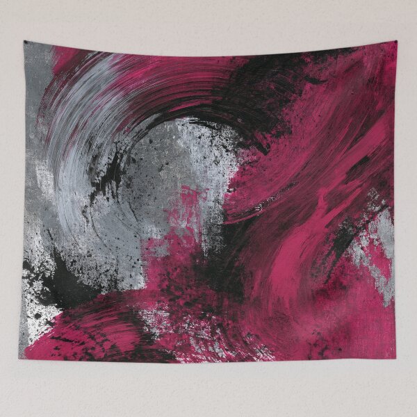Item preview, Vibrant Magenta Black Abstract Swirl - Textured Red Palette No.2 designed and sold by SlowRegardArt.