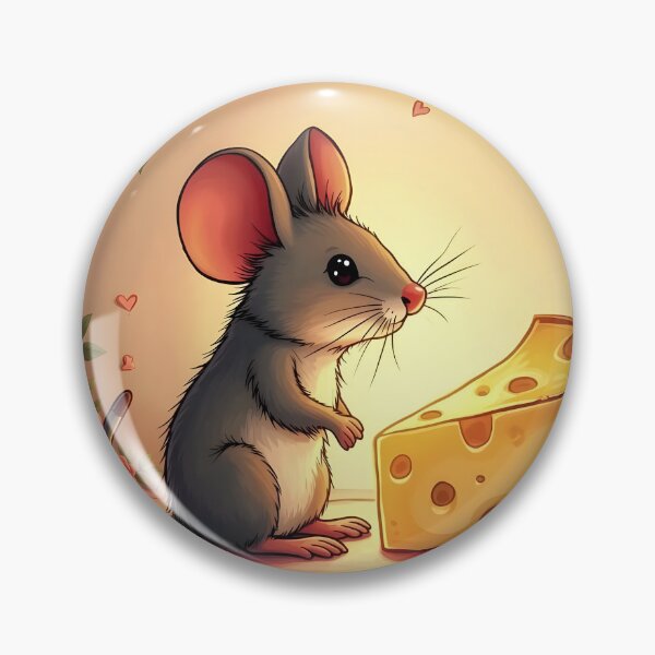 Item preview, Mouse in Love with Cheese in a Rose Garden designed and sold by Dragonfly-Magic.