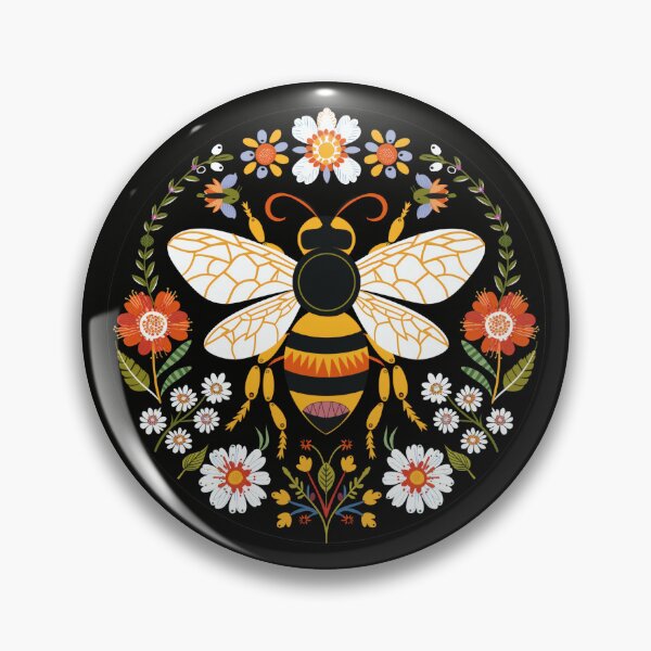 Item preview, Scandinavian Folk Art, Bee With Flowers designed and sold by xiao xuans.